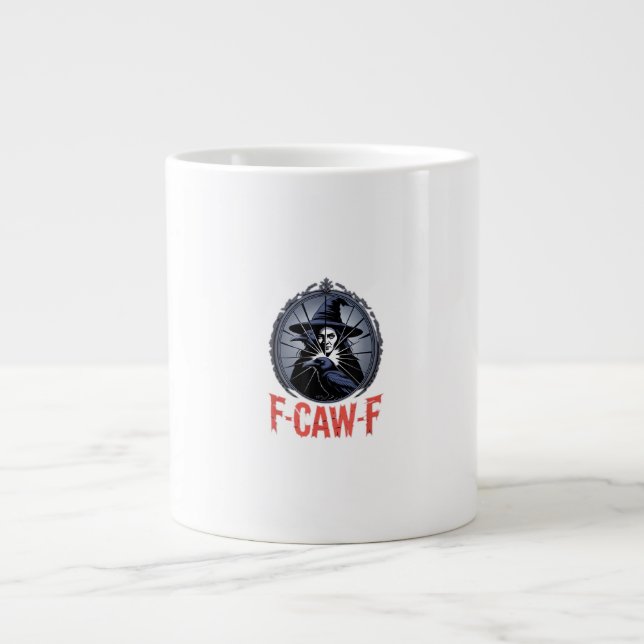 Caneca De Café Grande F-Caw-F Gráfico Clássico Retro (Frente)