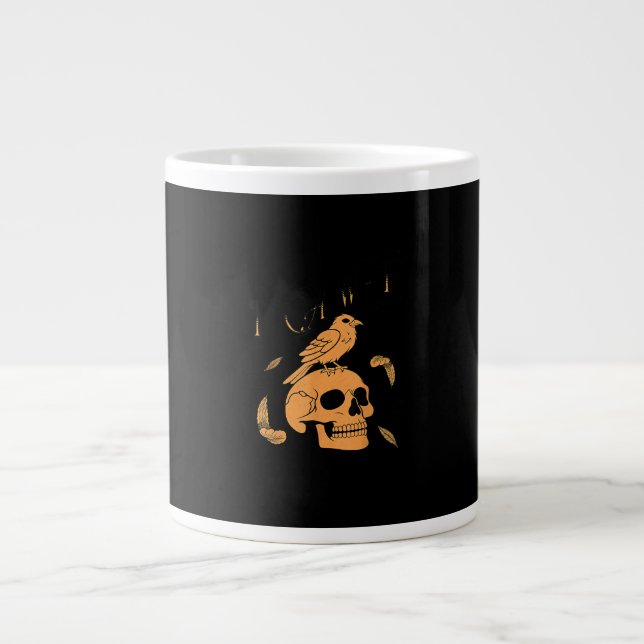 Caneca De Café Grande F-Caw-F Humorous Crow Graphic (Frente)