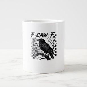 Caneca De Café Grande F-Caw-F Pássaro de Halloween