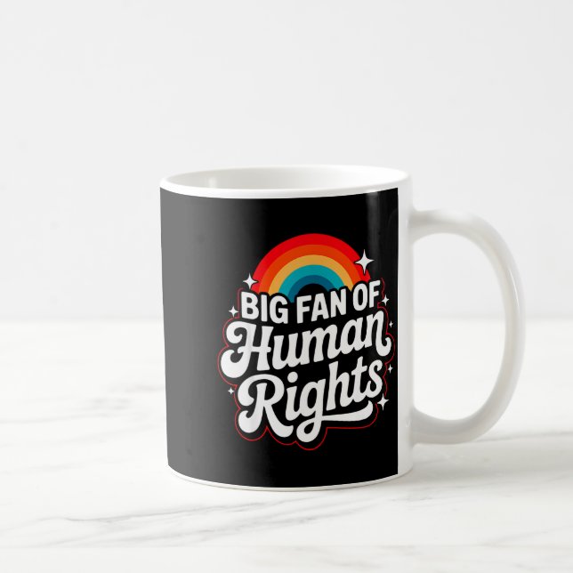 Caneca De Café Grande fã dos direitos humanos protesto arco-íris  (Direita)