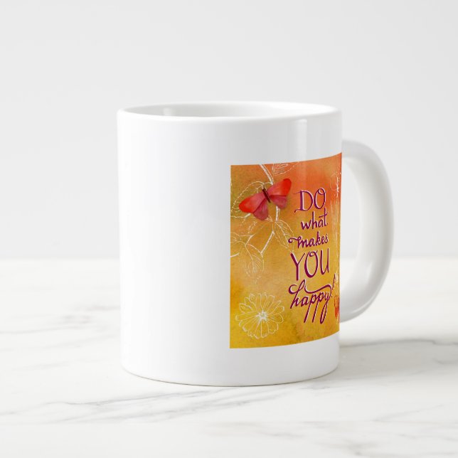 Caneca De Café Grande Faça o que te faz feliz (Frente Esquerda)