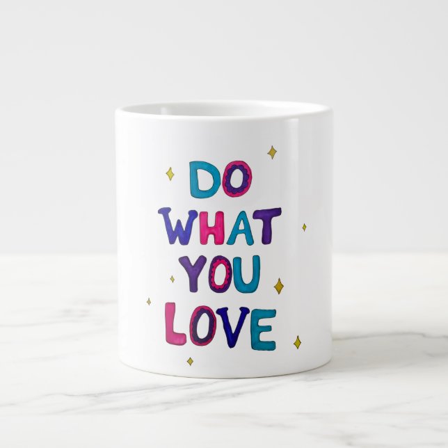 Caneca De Café Grande Faça o que você Ama (Frente)