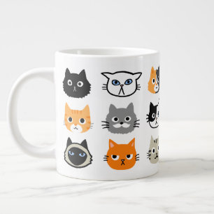 Caneca De Café Grande Faces de Gato   Gatos lindos, Engraçados e Enruga