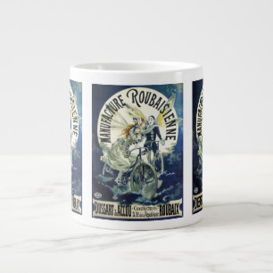 Caneca De Café Grande Fadas Art Nouveau Vintage, Pierrot da Bicicleta Lu
