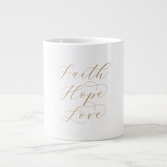 Caneca De Café Grande Faith Hope Love Specialty Mug (Frente)