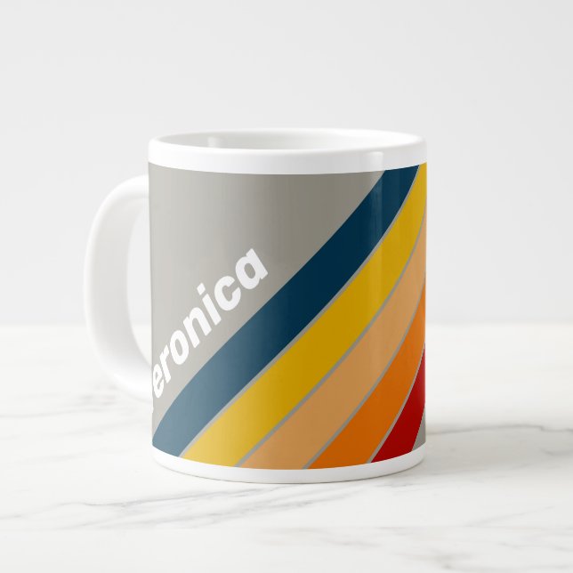 Caneca De Café Grande Faixa da Aurora no Arcade com Nome (Frente Esquerda)