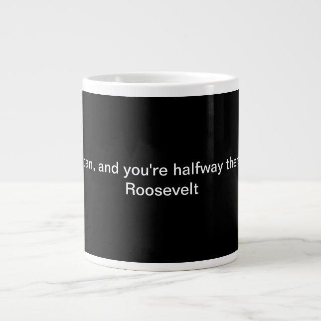 Caneca De Café Grande Faixa de Cotação Theodore Roosevelt (Frente)