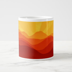 Caneca De Café Grande Faixa de Montagens Sunset