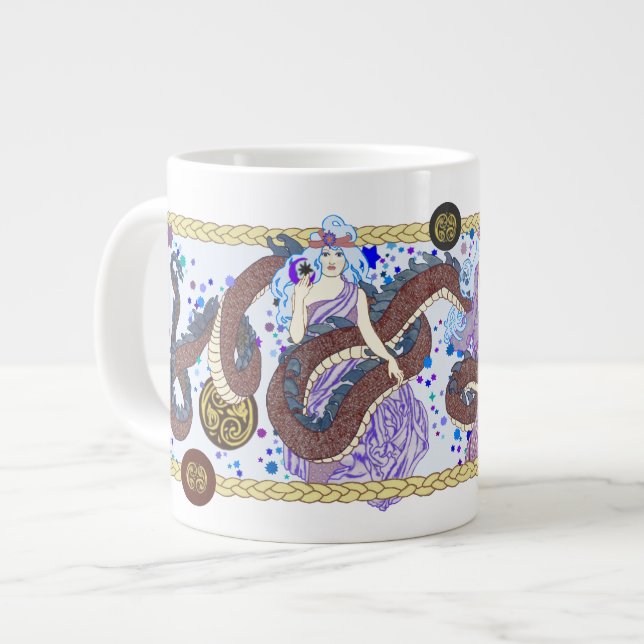 Caneca De Café Grande Faixa do Dragão Celestial (Frente Esquerda)
