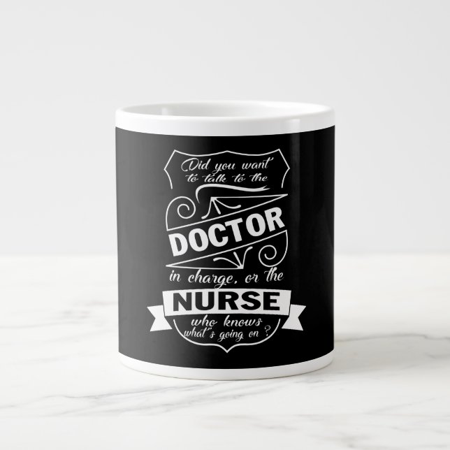 Caneca De Café Grande Fale com o médico (Frente)