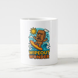 Caneca De Café Grande Falha no Surf Wipeout Moai Chibi