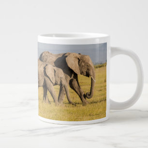 Caneca De Café Grande Família de Elefantes Caminhando