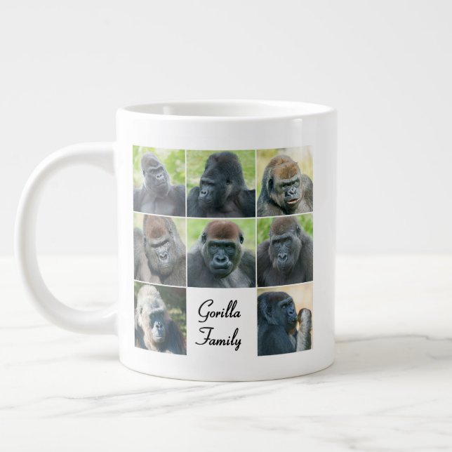 Caneca De Café Grande Família de Gorilas (Esquerda)