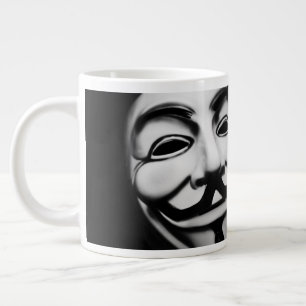 Caneca De Café Grande Famoso sorriso de hacker anônimo