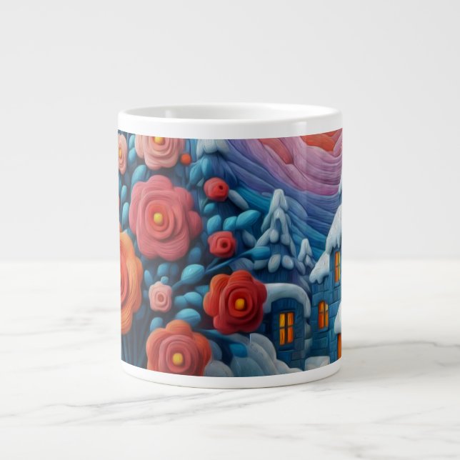 Caneca De Café Grande Fantasia de Inverno  (Frente)