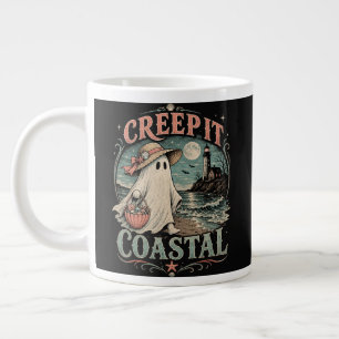 Caneca De Café Grande Fantasma de Praia Fofo Espiritismo Halloween Coste