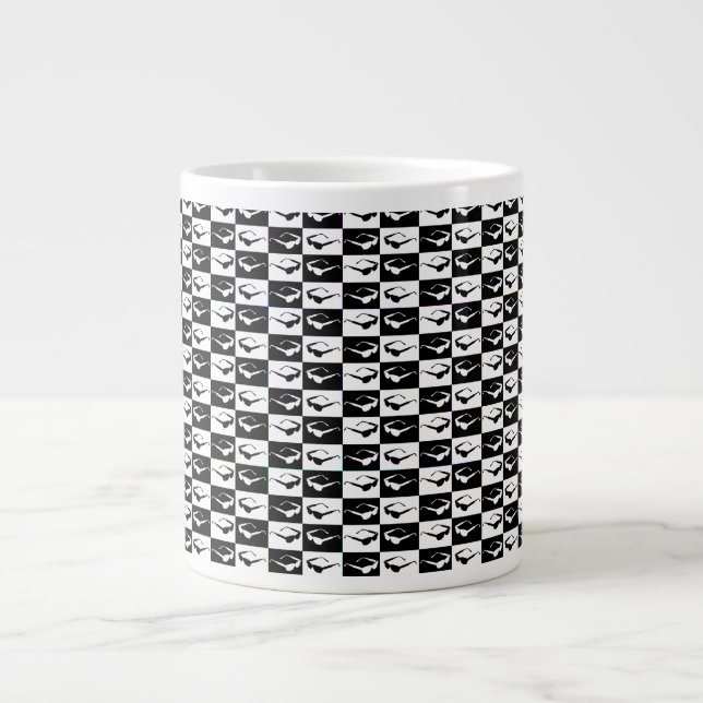 Caneca De Café Grande Fantástico Oitocinas Mod Sunglass Checkers (Frente)