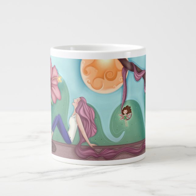 Caneca De Café Grande Fantasy Art Mug - presente de ilustração desenhada (Frente)