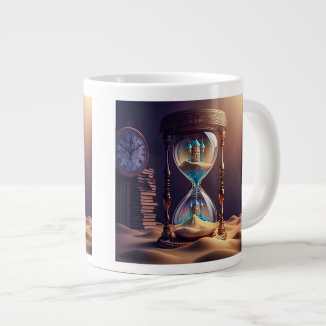 Caneca De Café Grande Fantasy Hourglass Jumbo Mug (Frente Esquerda)