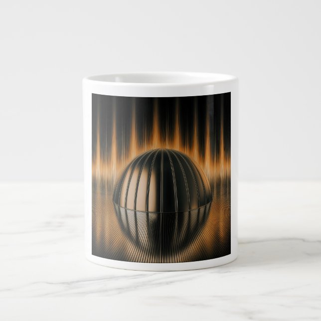 Caneca De Café Grande Fantasy Image Bronze Halfdome On Reflected Surface (Frente)