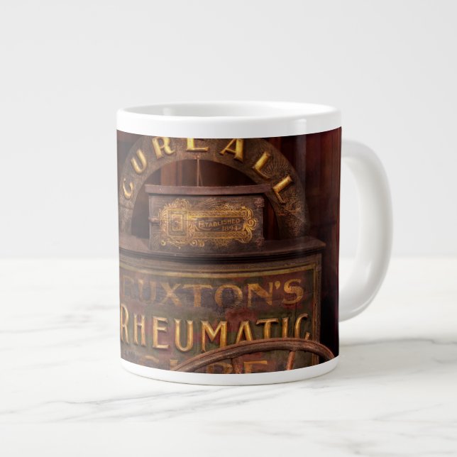 Caneca De Café Grande Farmácia - A charrete da cura reumática (Frente Esquerda)
