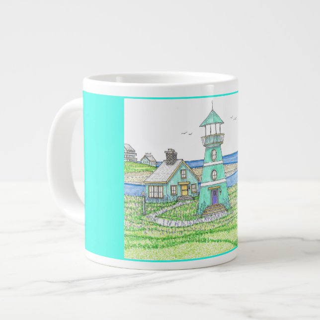 Caneca De Café Grande Farol 3; Jumbo Mug (Frente Esquerda)