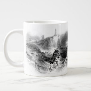 Caneca De Café Grande Farol de Tynemouth e Harbor