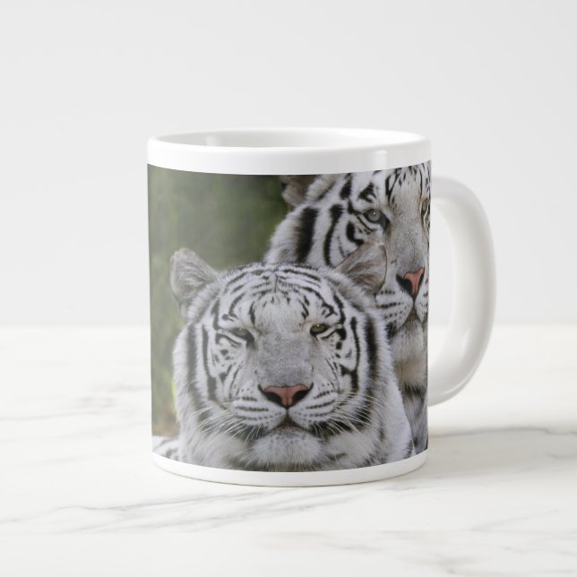 Caneca De Café Grande Fase branca, Tigre de Bengala, Tigre (Frente Esquerda)
