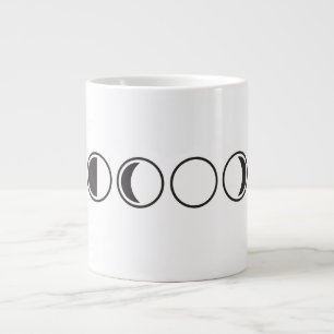 Caneca De Café Grande Fases da Lua Arte Minimalista em Linha