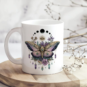 Caneca De Café Grande Fases da Lua da Mariposa Celestial