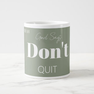 Caneca De Café Grande Fé Cristã Moderna Deus Diz Não Desista Negrito 