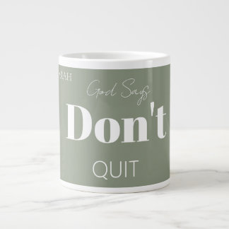 Caneca De Café Grande Fé Cristã Moderna Deus Diz Não Desista Negrito