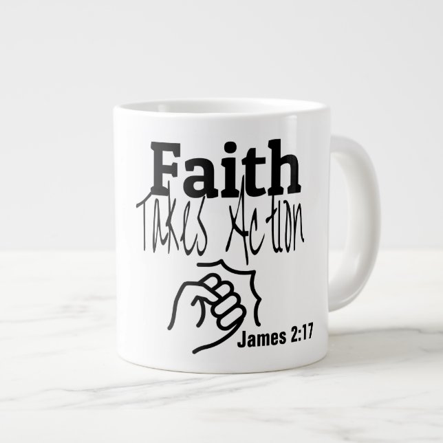 Caneca De Café Grande Fé - Jumbo Mug (Frente Esquerda)