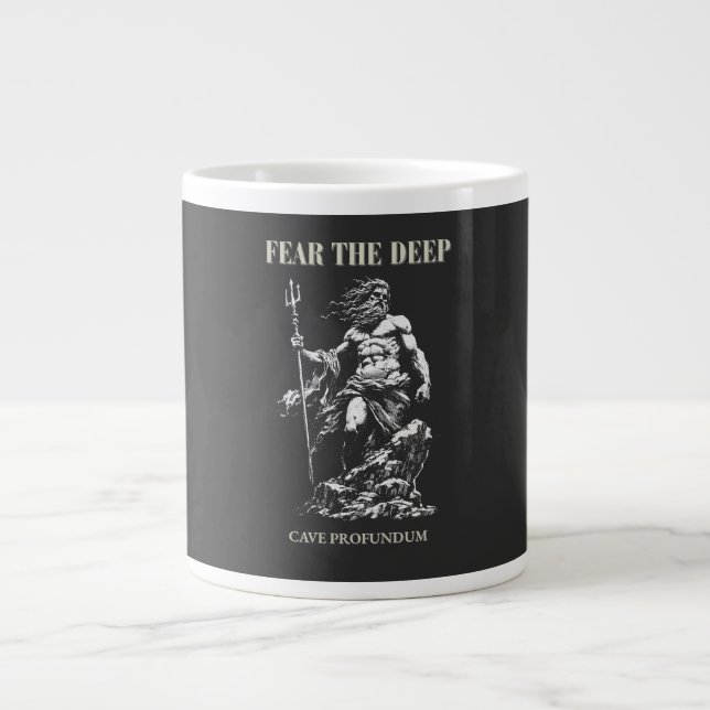 Caneca De Café Grande Fear the Deep – Poseidon Mythic  (Frente)