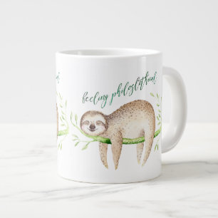 Caneca De Café Grande Feelin PhiloSLOTH Salgado engraçado