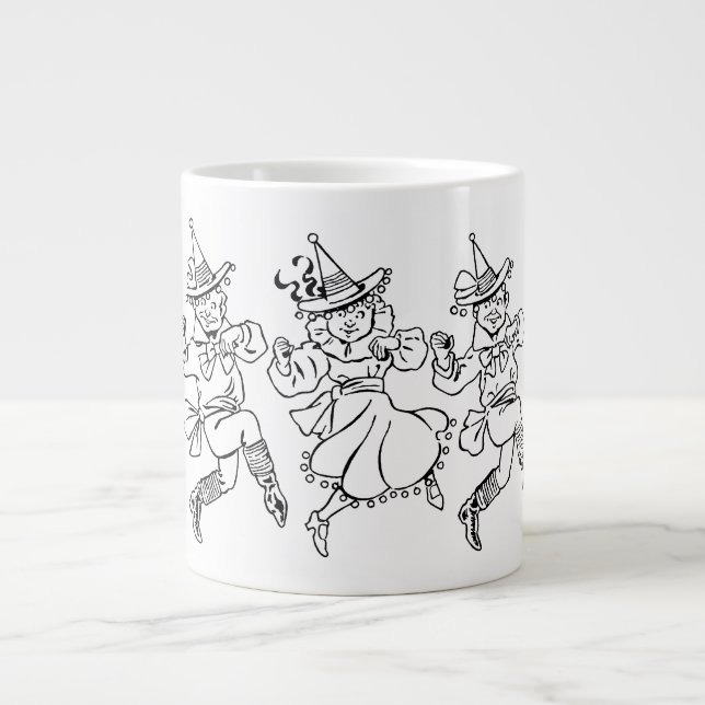 Caneca De Café Grande Feiticeiro de Oz, Bela dança Munchkins! (Frente)