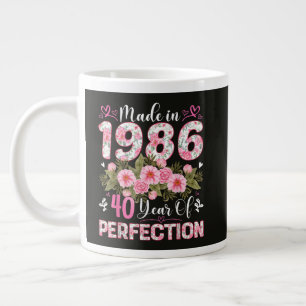 Caneca De Café Grande Feito Em 1986 40 Anos De Perfeição Floral