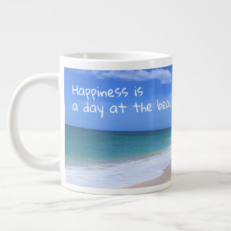 Caneca De Café Grande Felicidade É Um Dia Na Praia Jumbo Mug