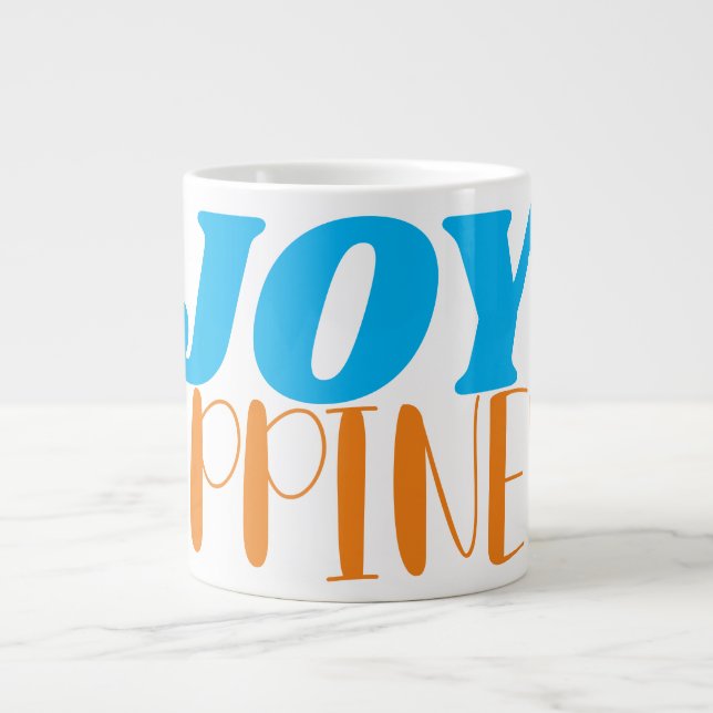 Caneca De Café Grande Felicidade Joy Specialty Mug (Frente)