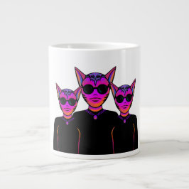 Caneca De Café Grande Feline characters Design
