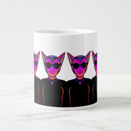 Caneca De Café Grande Feline characters Design