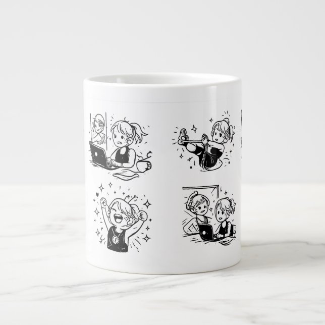 Caneca De Café Grande feliz (Frente)