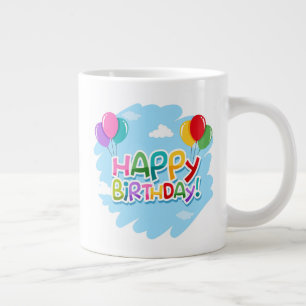 Caneca De Café Grande Feliz Aniversário!-23769