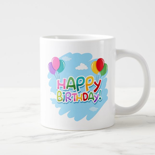 Caneca De Café Grande Feliz Aniversário!-23769 (Direita)