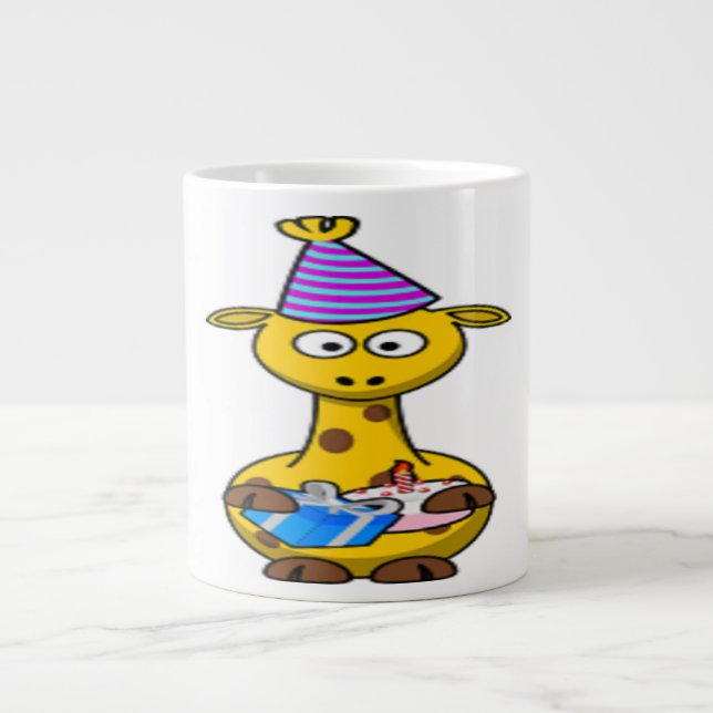 CANECA DE CAFÉ GRANDE "FELIZ ANIVERSÁRIO" GIRAFFE (Frente)