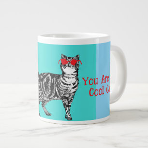 Caneca De Café Grande Feliz Aniversário Seu Legal Tabby Cat Mens Marido