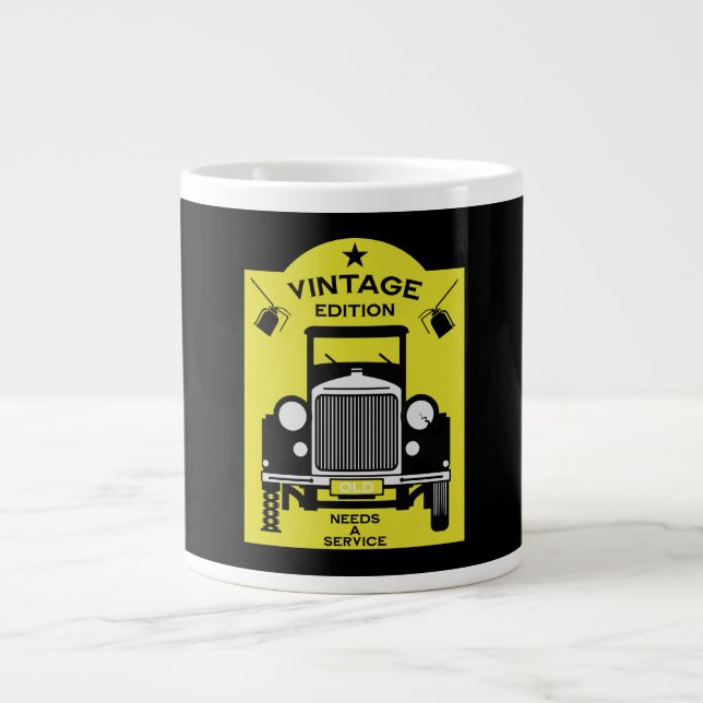 Caneca De Café Grande Feliz Aniversário Sexagenário Sobre O Morro (Frente)