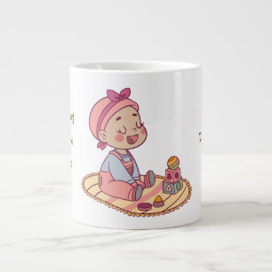 Caneca De Café Grande Feliz ano novo de menina doce