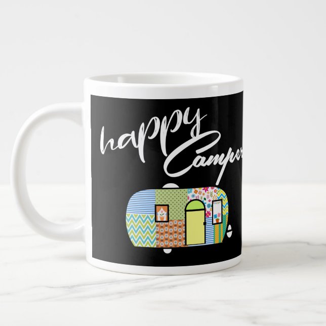 Caneca De Café Grande Feliz Camper Mugs (Esquerda)