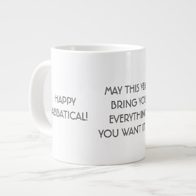 Caneca De Café Grande Feliz Desejo Sabático, Jumbo University Mug (Frente Esquerda)